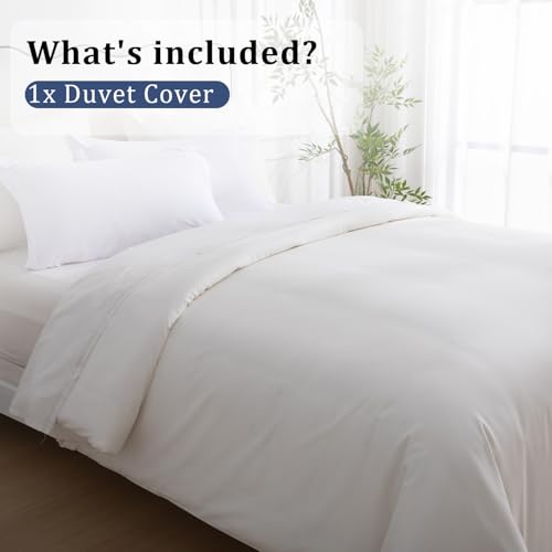 SheRest 1 Piece Duvet Cover Twin Size - 100% Viscose Derived from Bamboo, Soft Breathable Cooling Comforter Cover for Hot Sleepers, 8 Corner Ties and Zipper Closure, No Comforter, Light Beige, 68"x90" SheRest