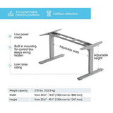PROGRESSIVE AUTOMATIONS Standing Desk Frame Dual Motor. Adjustable Height and Width, 3 Stages Electric Legs for sit Stand desks. Suites Tops from 48" to 73" FLT-02 Grey PROGRESSIVE AUTOMATIONS