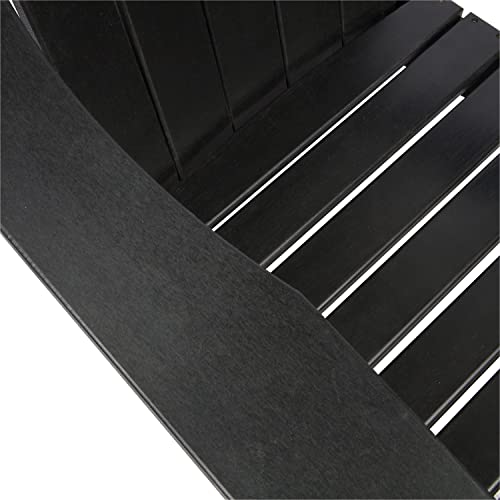 Shine Company Seaside Outdoor Weatherproof Folding Adirondack Chair, Black Shine Company