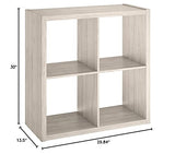 ClosetMaid 4550 Decorative Open Back 4-Cube Storage Organizer, Bleached Walnut ClosetMaid