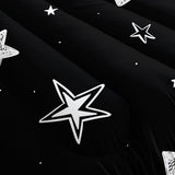 Smell Sunshine Black and White Stars Comforter Set Starry Printed Bedding Set with 1 Comforter and 2 Pillowcases for Boys and Girls Bedroom All Season(Stars Twin) Smell Sunshine