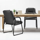 DUMOS Office Desk Guest Chair Set of 8, Leather Waiting Room Chairs with Padded Arms for Elderly Home Reception Area Conference Room Lobby Side breakroom DUMOS