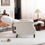 VKNOW Recliner Chair, Fabric Recliner with Soft Armrest, Home Theater Seating with Adjustable Push Back and Lumbar Support, Single Sofa for Adults, Lounge Chair for Living Room, Bedroom（Beige）