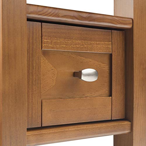 SIMPLIHOME Warm Shaker SOLID WOOD 14 inch wide Rectangle Rustic Narrow Side Table in Light Golden Brown with Storage, 1 Drawer and 1 Shelf, for the Living Room and Bedroom SIMPLIHOME