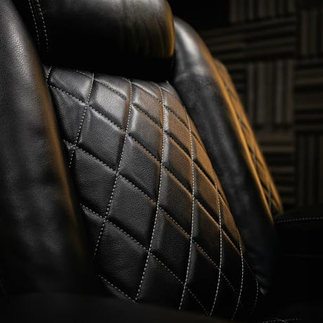 ELDANISH 2-Piece Leather Power Recliner Sofa Set for Living Room with USB Ports,LED Ambient Lighting & Storage Console,Modern Ergonomic Sectional Couch,Home Theater Seating (1Loveseat+1 Sofa,Black) ELDANISH