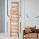 VEVOR Wood Room Divider, 4 Panel Wood Folding Privacy Screen, 66.9 Inches Tall Indoor Louvered Wooden Partition, Portable Decoration Screen, for Room Separation, Home, Office, Restaurant & Bedroom VEVOR