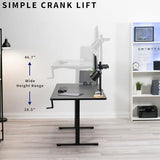 VIVO Manual Height Adjustable 71 x 30 inch Stand Up Desk, Reclaimed Wood Table Top, Black Frame, Standing Workstation with Foldable Handle, DESK-KIT-MB7P VIVO
