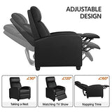 Yaheetech 2-Seat Reclining Chair Leather Recliner Sofa Modern Chaise Couch Lounger Sofa for Living Room Home Theater Black Yaheetech