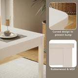 Orweiin 5-Piece Solid Wood Indoor Modern Rectangular Dining Table Set for 4,Table and Chairs 4 Set with Soft Cushions for Kitchen,Bar,Living Room,Breakfast Nook,White Orweiin