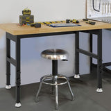 48” Chipboard Wood Work Bench Work Table, Metal Tool Heavy-Duty Adjustable Workbench, 3000 Lbs Capacity Tool Bench Workstation for Garage, Workshop climblocka