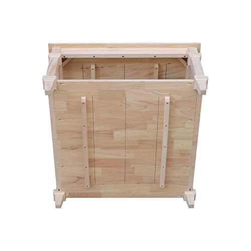 IC International Concepts International Concepts Josephine Square Solid Wood Coffee Table, Unfinished IC International Concepts