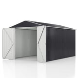 AirWire 8x12 FT Outdoor Storage Shed, Garden Shed with Updated Frame Structure and Lockable Doors, Metal Tool Sheds for Backyard Garden Patio Lawn, Grey AirWire