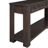 Merax Long Console Table with 4 Storage Drawers, Farmhouse Entryway Table with Open Shelf, 63 Inch Sofa Table Behind Couch, for Hallway Living Room Foyer, Espresso Merax