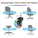 Computer Chair Wheels - 3" Heavy Duty Caster Wheels(2200lbs),Mute Rolling Desk Chair Wheels Replacement (Set of 5)-Rubber Office Chair Wheels for Carpet, Wood Floors,Hardwood Floors Minewill