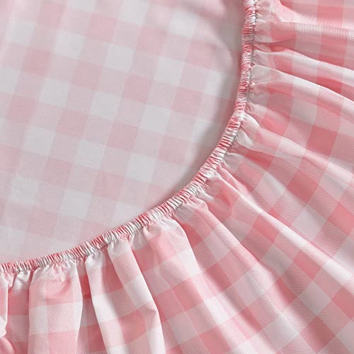 Eddie Bauer Kids - Twin XL Sheets, Stain-Resistant Toddler Bedding with Matching Sham(s), Super Soft, Ideal Pink Room Essentials (Poppy Plaid Pink, Twin XL) Eddie Bauer