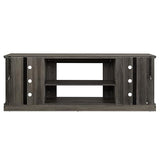 Jenvor TV Stand Large 75 Inch Media Console Table with Faux Stacked Stone Surround, Large Storage Cabinet, 6 Cable Cutouts, Adjustable Shelves, Grey 70.12" W x 15.35" D x 25.83" H Jenvor