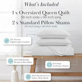 Southshore Fine Living, Inc. White Queen Quilt Bedding Set, Dual Fit Luxury Bedding Quilts, Queen Size Bedspread Coverlet, Full Size Quilted Comforter Bed Spread w/Pillow Shams, White Quilts Southshore Fine Living, Inc.