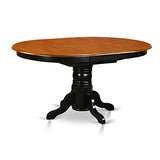 East West Furniture KENI7-BCH-LC 7 Piece Dining Room Furniture Set Consist of an Oval Kitchen Table with Butterfly Leaf and 6 Faux Leather Upholstered Chairs, 42x60 Inch, Black & Cherry East West Furniture