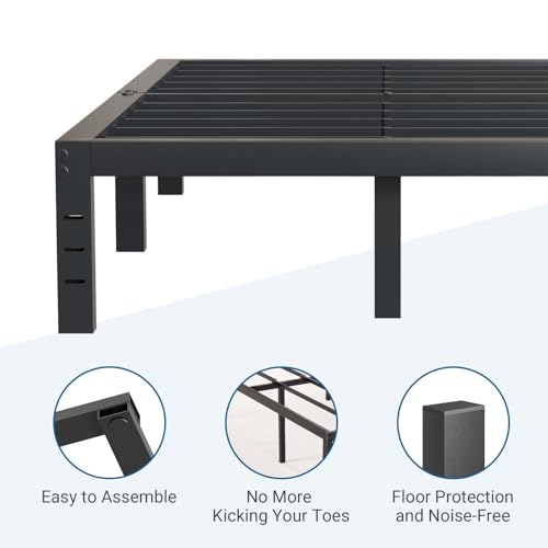 Avenco Metal Platform Bed Frame Full Size 14 Inch – Noise Free Quiet Design, Heavy Duty Steel Support, Under Bed Storage, Easy Assembly, No Box Spring Needed Avenco