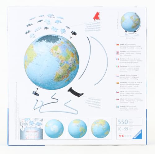 Ravensburger The Earth 540 Piece 3D Puzzle - Engaging Fun for Kids and Adults | Precision Fit with Easy Click Technology | Durable Displayable Model | Celebrating Over 130 Years of Quality Ravensburger