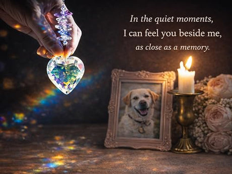 Gleemoria Pet Memorial Gifts for Dogs - Loss of Dog Sympathy Gift, Keepsake Trinket Box with Guardian Angel Figurine, Crystal Suncatcher Included, Remembrance Gift for Pet Loss Gleemoria