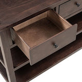 Bellemave Solid Wood Console Table with Drawers, Retro Entryway Table with 3 Drawers and 2 Open Storage Shelves, Narrow Long Sofa Table, Behind Couch Table for Living Room, Foyer and Hallway, Espresso Bellemave