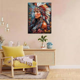 Native American Paint by Numbers Kit for Adults, 16"x20" Canvas Painting Kit for Beginners, Modern Aesthetic DIY Paint by Number on Canvas for Home Wall Decor 113 WoodArtSupply