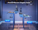 OffiGo Gaming Standing Desk with LED Light, 55 Inch Electric Height Adjustable Table with Power Outlet & Monitor Stand, Sit Stand Computer Workstation for Home, Bedroom, Black OffiGo