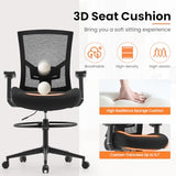 500lbs Drafting Chair,Big and Tall Office Chair for Standing Desk with Wide Seat,2D Adjustable Lumbar Support,Ergonomic Office Chair with Footrest for Home,Drawing or Counter Height Use BOSMILLER