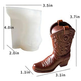 Japleed Cool Boot Shape Candle Molds, 3D Cowboy Chocolate Molds, Cowboy Boot Silicone Molds for Resin Candle Soap Wax Making, Silicone Fondant Jelly Ice Cake Decoration Mold for Crafts Baking Tool