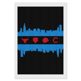 Chicago Flag Skyline Sports Painting Adults Diamond Kits Painting 5D Art Paint by Number Full Drill Home Wall Decor 8"x12" WoodArtSupply