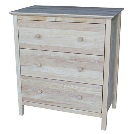 International Concepts Dresser with 3 Drawers, Unfinished IC International Concepts