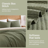 WRENSONGE King Size Quilt-3 Pieces Lightweight Bedspreads Olive Green King Quilt Bedding Set for All Seasons, Soft Summer Coverlet with 2 Pillow Shams Suitable for Bed, Couch, Quilt Blanket WRENSONGE