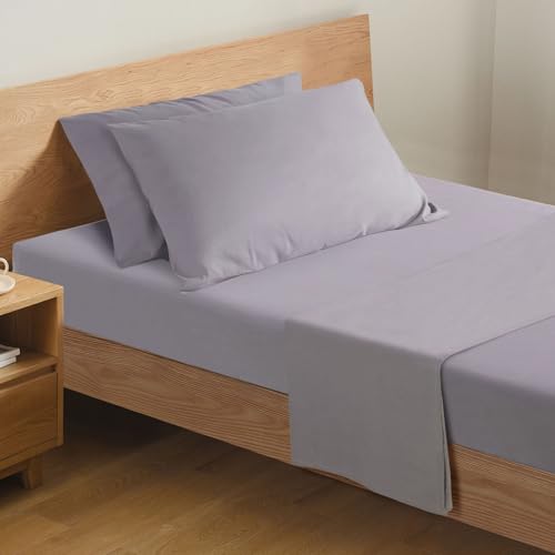 URZGU Cot Sheets 31" x 75", 4 Piece Cot Sheet Set, Fitted for Narrow Twin Mattress/RVs Bunk/Camper Bunks/Guest/Army Cots, Soft & Breathable Camper Bedding Set, Gray URZGU