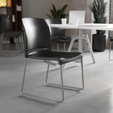Flash Furniture Hercules Series Contoured Stacking Chairs for Waiting Rooms and Offices, Ergonomic Lobby Chairs with Curved Back, Set of 5, Black Flash Furniture