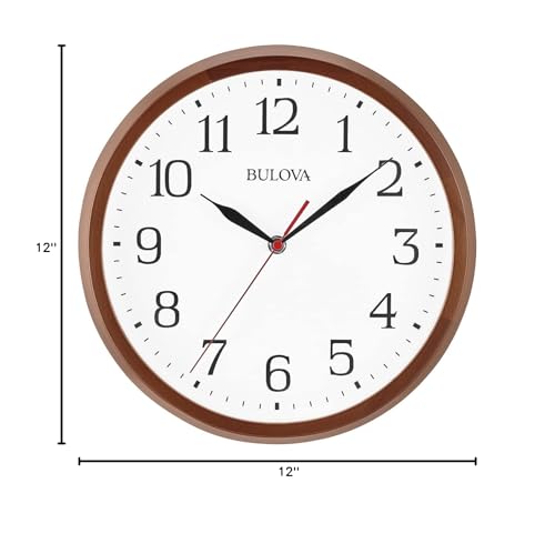 Bulova Clocks Model C4899 Clarity, Warm Walnut Bulova
