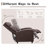 Furniwell Massage Recliner Chair for Living Room Adjustable PU Leather Reclining Chair Home Theater Seating Modern Winback Single Sofa for Adults with Footrest (Leather, Brown)