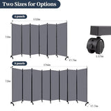 Room Divider Folding Privacy Screens with Lockable Wheels, 176'' Fabric Partition Room Dividers Freestanding Room Divider Panel for Room Separation, Wall Divider for Home Office Bedroom Studio Decor HOMSCREENER