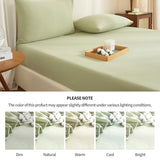 100% Muslin Cotton Sage Green Fitted Sheet Twin Only with 16" Elastic Deep Pocket, 1 Pack Soft Breathable Absorbent Gauze Single Fitted Bottom Sheet, Minimalist Fluffy Wrinkle Mattress Protector YASMENG