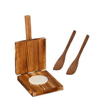 Tortilla Press, Wooden Tortilla Press Mexican Tortillera Presser Dough Cutter with 2 Dumpling Knife for Homemade Mexican Tortillera, Taco, Dumpling Dough Pressing Tool Qiilu