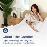 100% Rayon Derived From Bamboo - Bamboo Sheets Twin Size - Cooling Sheets for Twin - Ultra Soft, Breathable & Hotel Luxury Bedding - 1 Flat & 1 Fitted & 1 Pillowcase w/ 16 Inch Deep Pockets - White CGK Unlimited