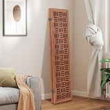 Giantex 4 Panels Room Divider - Folding Room Dividers with Carved Cutout Pattern & Solid Wood Frame, Fully Assembled, 5.5FT Antique Partition Privacy Screen Wall Divider for Room Separation, Brown Giantex