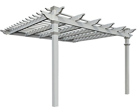 New England Arbors Freemont 12' x 12' Attached Vinyl Pergola Vita