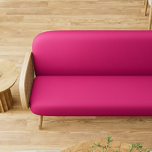 Magshion Futon Cover Slipcover Armless Sofa Cover Furniture Protector Without Armrests Slipcover Soft with Elastic Bottom Queen Size 60"x80"x6" Hot Pink Magshion