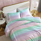 Betsey Johnson - Twin Duvet Cover Set, Smooth Satin Bedding with Matching Sham, Inside Corner Ties for Secure Fit, Dorm Essentials (Pastel Ombre Purple) Betsey Johnson
