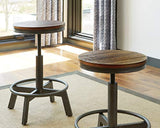 Signature Design by Ashley Torjin Industrial 24" Adjustable Height Barstool, 2 Count, Brown Signature Design by Ashley