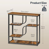 HOOBRO 29.5" Console Table, 5-Tier Narrow Entryway Table, Behind Couch Table with Storage Shelves, Sofa Table for Hallway, Living Rooms, Entryway, Rustic Brown and Black BF69XG01 HOOBRO