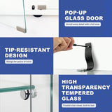 Casaphoria RGB Glass Display Cabinets, 4-Tier Display Cabinets with Glass Doors, Double-Doors Curio Cabinets, Toy Display Cabinets and Curio Cabinets for Collectibles Casaphoria