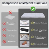 Tiita Japanese Floor Mattress Futon Mattress 4” Thick Folding Roll Up Sleeping Pad with Bag & Strap, Bed Topper Mat for Guest, Lounger and Travel, Grey,Full Size Tiita
