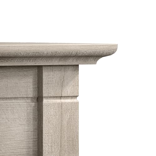 Bush Furniture Key West Small End Table with Storage Modern Farmhouse Accent Shelf for Living Room in Washed Gray Bush Business Furniture